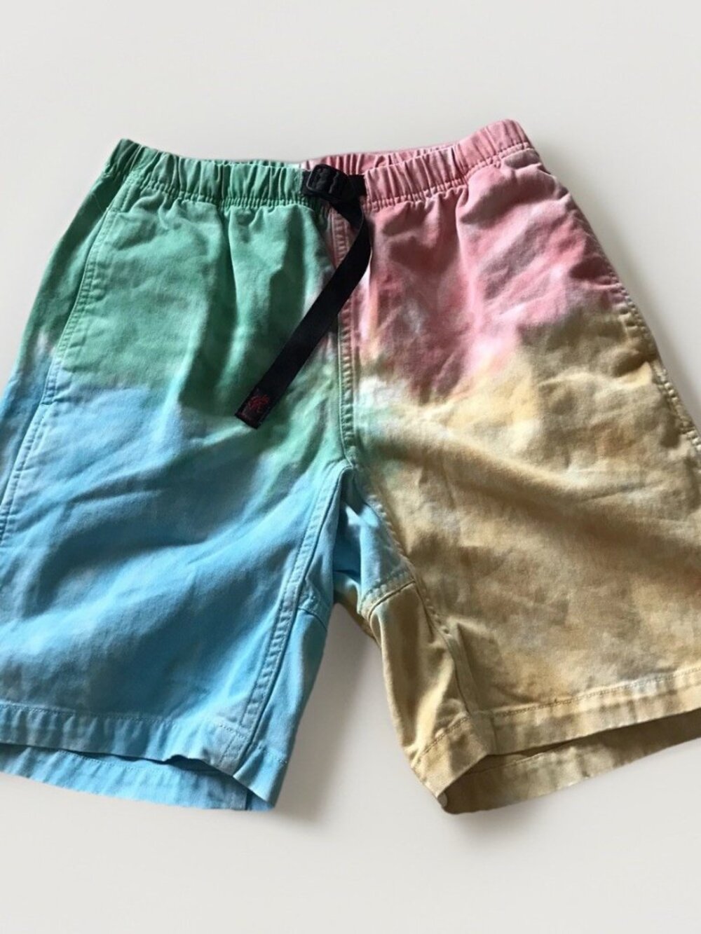 GRAMICCI Shorts Men's Small Tie-Dyed Cotton Hiking Climbing Belted Skater